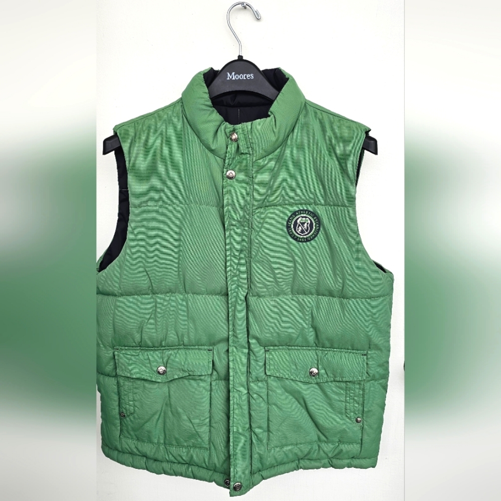 J.Cosi Girls Green/Navy Reversible Quilted Puffer Vest,(15-16 Y)-160